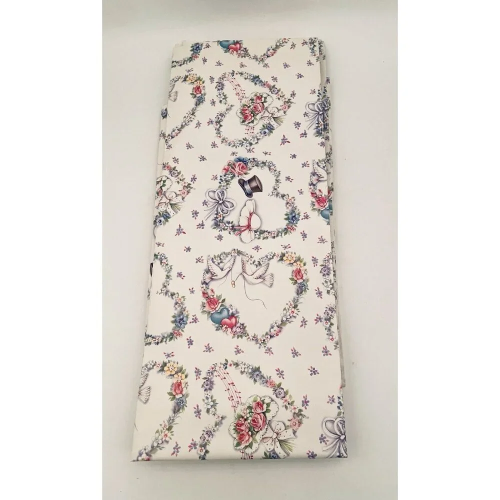 Vintage Wedding Gift Wrap 3 Sheets 39x27” Wrapping Paper Bridal Shower Doves